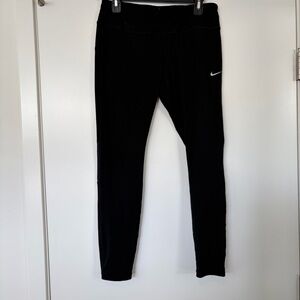 Nike Black Dri-Fit Mesh Back Long Leggings Size Large Used